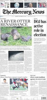 Portada de San Jose Mercury News (USA)