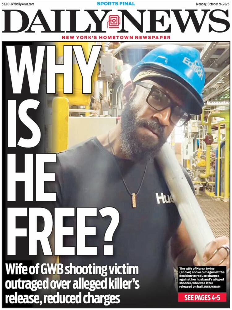 Portada de Daily News - New York (USA)