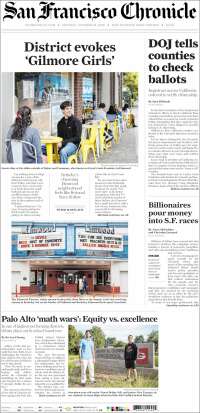 Portada de San Francisco Chronicle (USA)