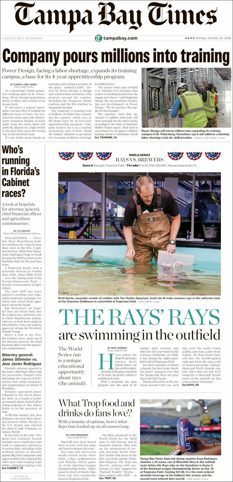Portada de Tampa Bay Times (USA)