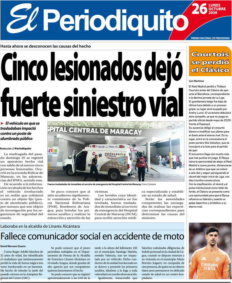 Portada de Periodiquito de Aragua (Venezuela)