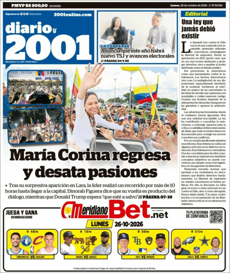 Portada de 2001 - Dosmiluno (Venezuela)