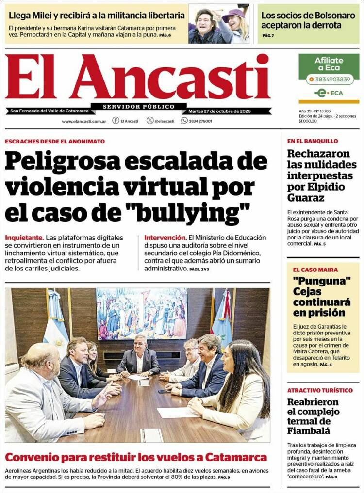 Portada de El Ancasti (Argentina)