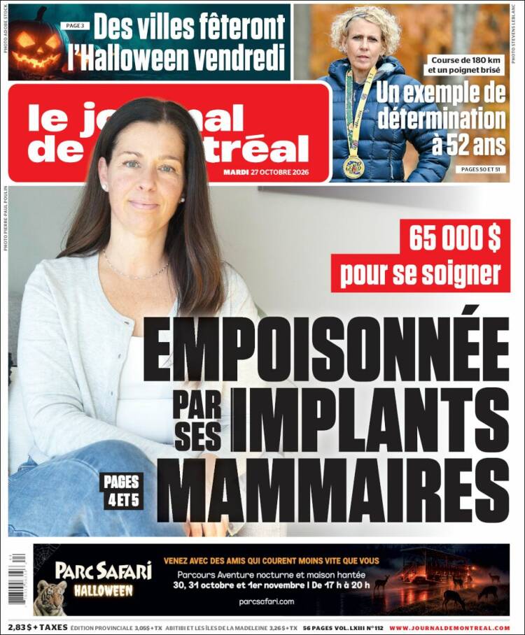 Portada de Le Journal de Montréal (Canada)