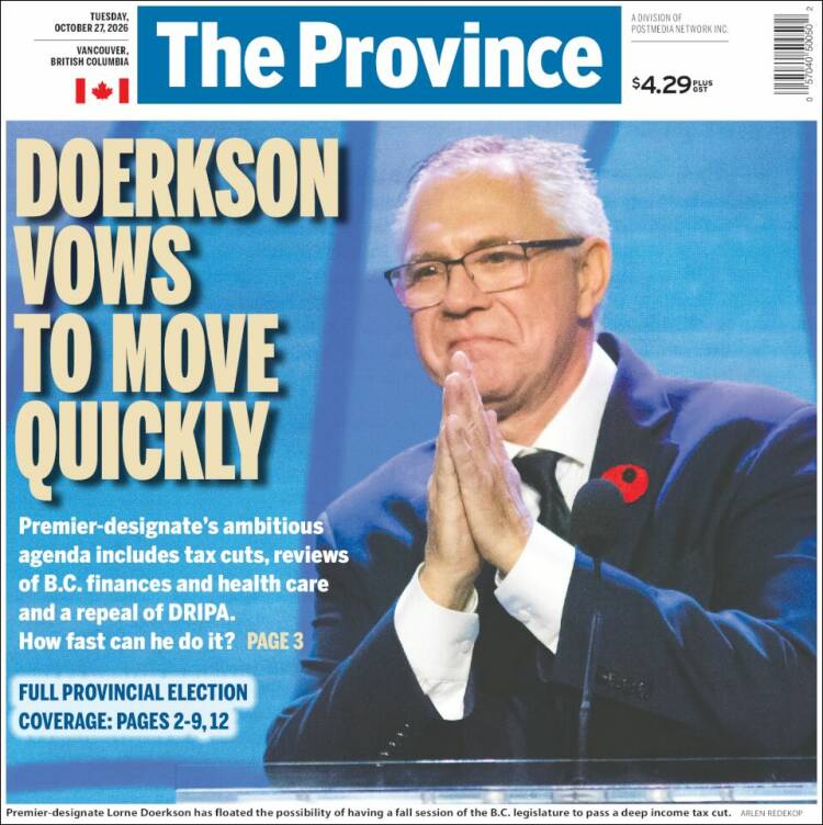 Portada de The Province (Canada)