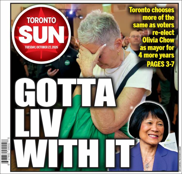 Portada de The Toronto Sun (Canada)