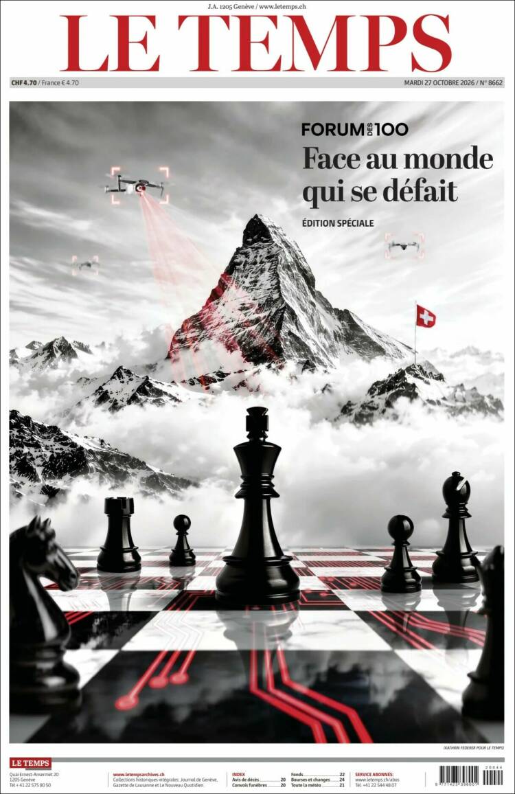 Portada de Le Matin (Suiza)
