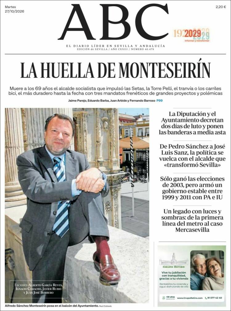 Portada de ABC - Sevilla (Espa&ntilde;a)