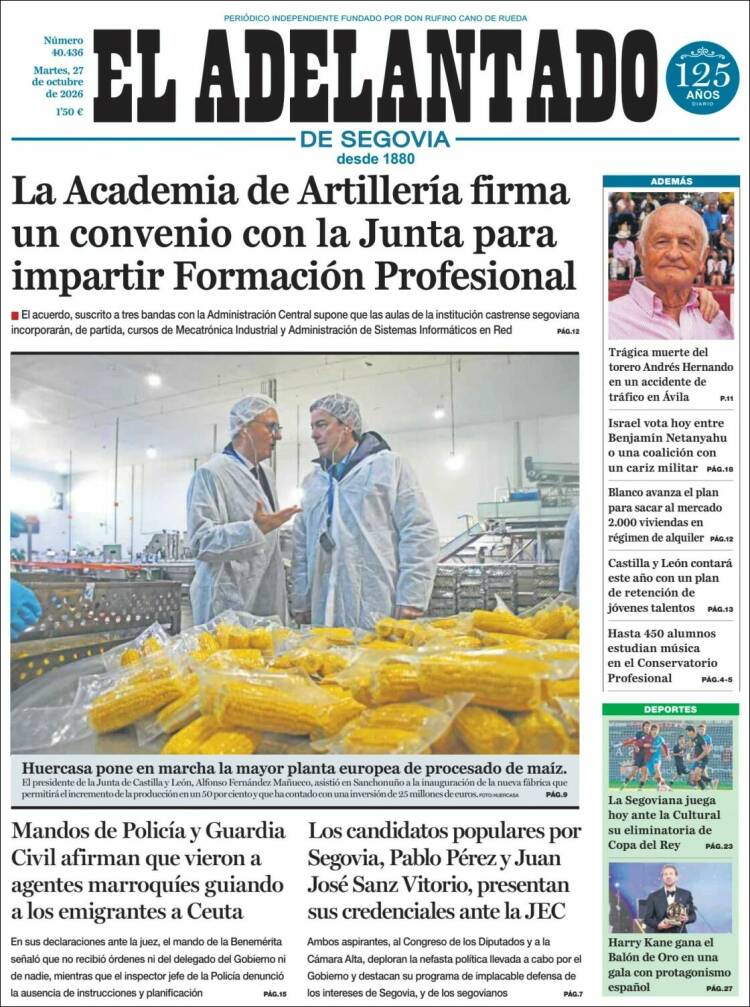 Portada de El Adelantado de Segovia (Spain)