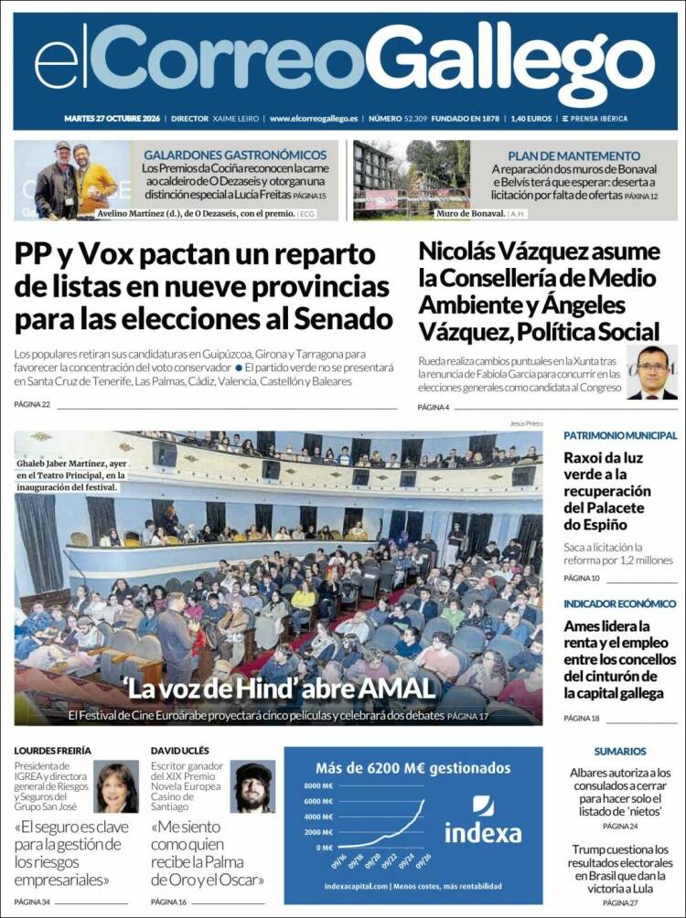 Portada de El Correo Gallego (Espa&ntilde;a)