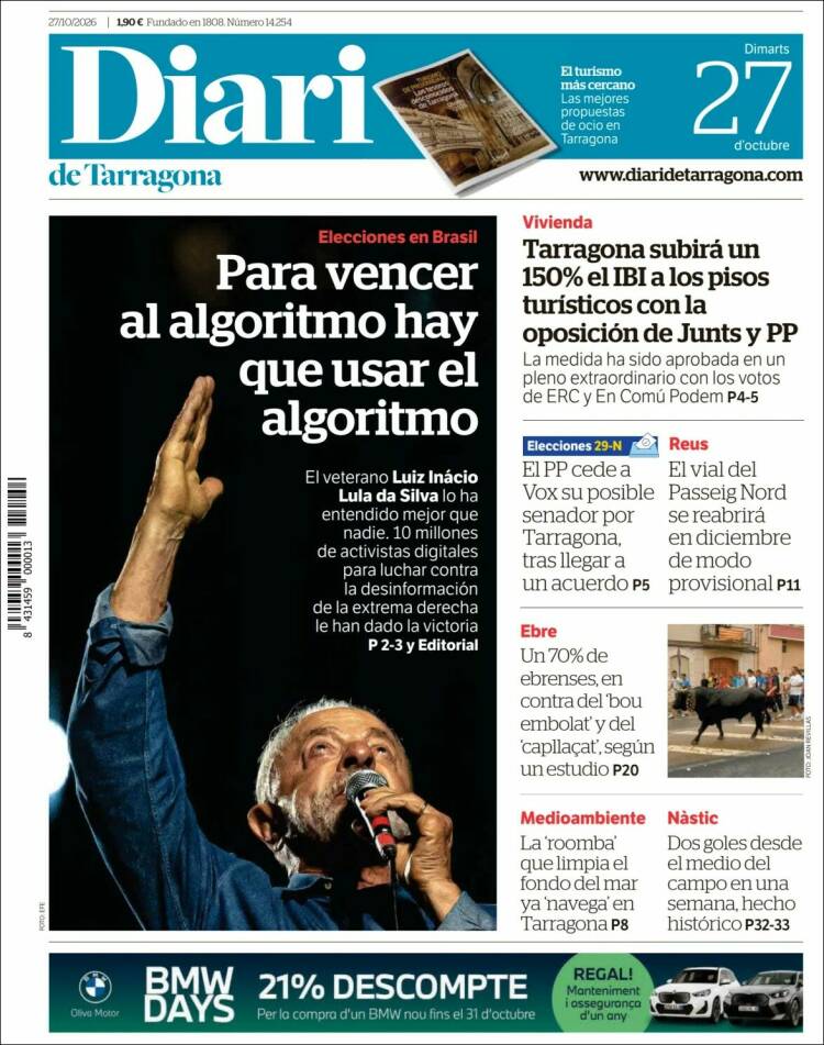 Portada de Diari de Tarragona (Spain)