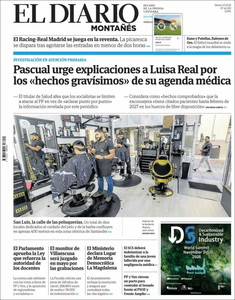 Portada de El Diario Montañés (Spain)