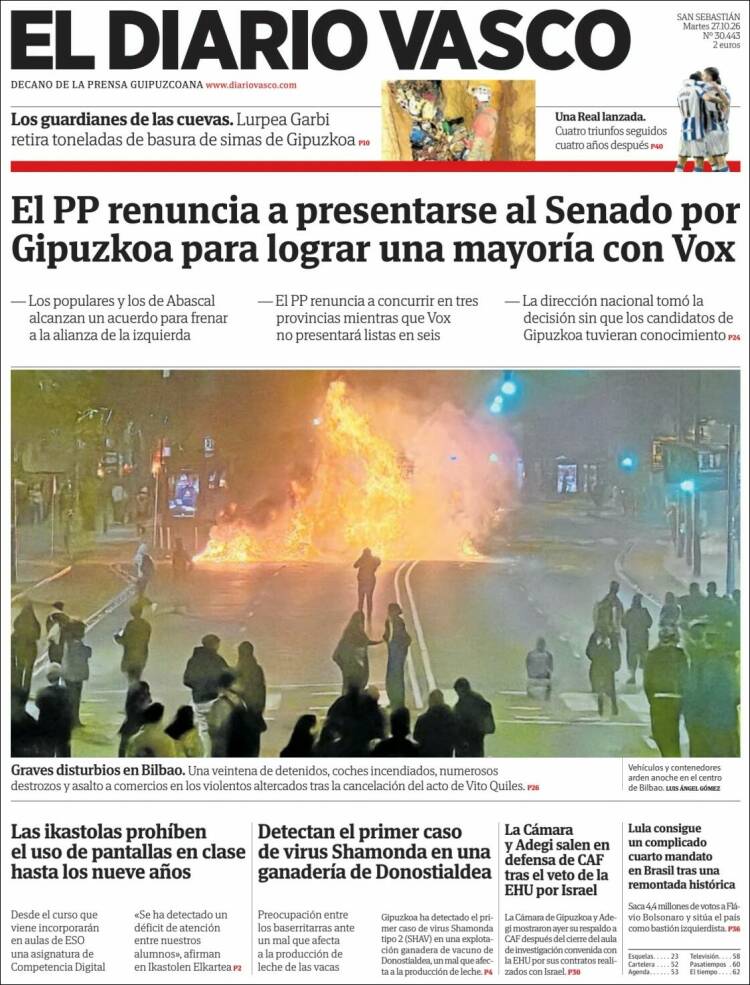 Portada de Diario Vasco (Espa&ntilde;a)