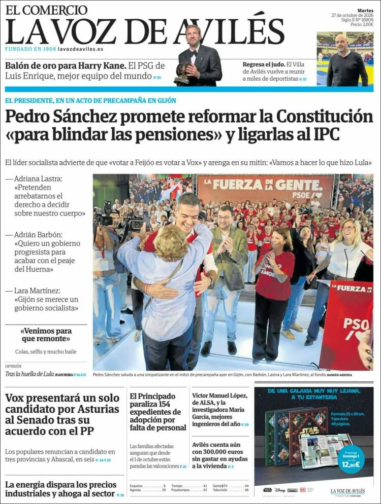 Portada de El Comercio - Avilés (Spain)