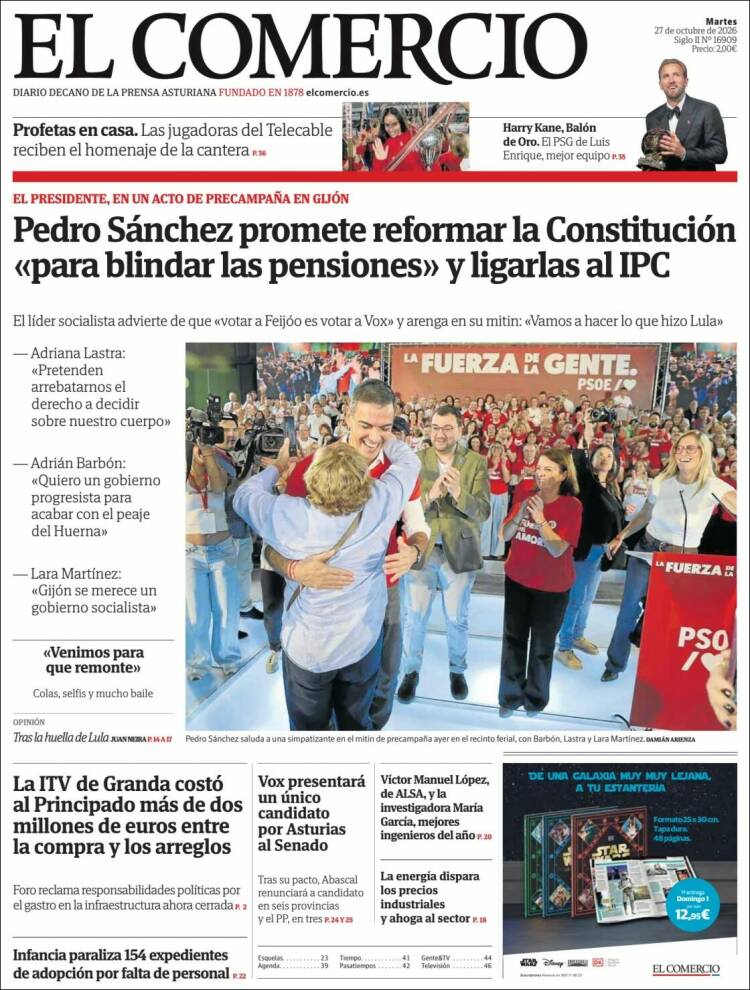 Portada de El Comercio - Gijón (Spain)