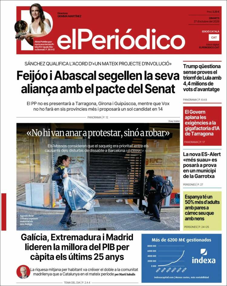 Portada de El Periódico de Catalunya (Spain)