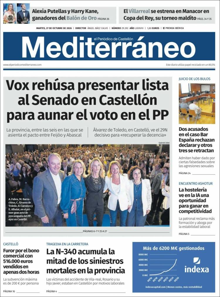 Portada de El Periódico Mediterraneo (Spain)