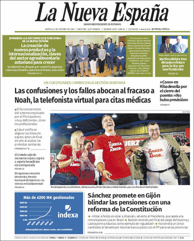 Portada de La Nueva España (Spain)