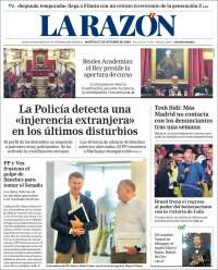 Portada de La Razón (Spain)