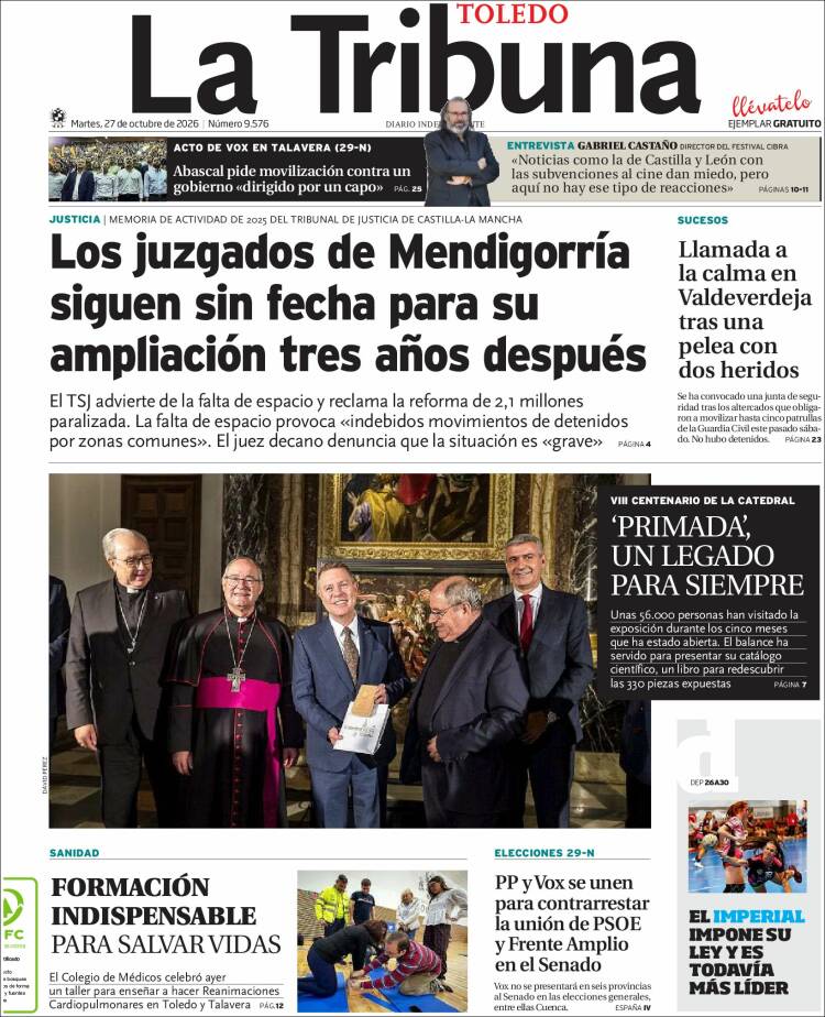 Portada de La Tribuna de Toledo (Espa&ntilde;a)
