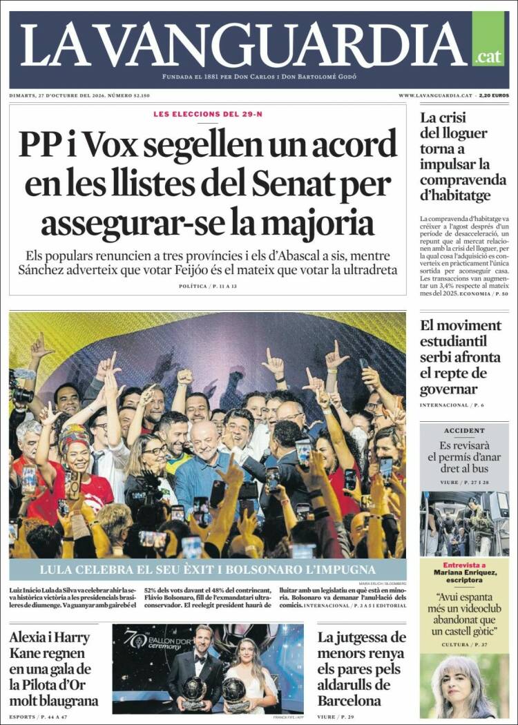 Portada de La Vanguardia (Spain)