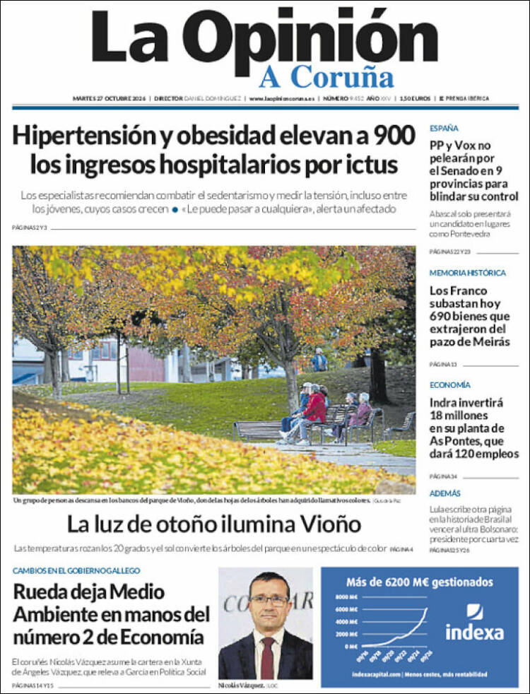 Portada de La Opinión de A Coruña (Espa&ntilde;a)