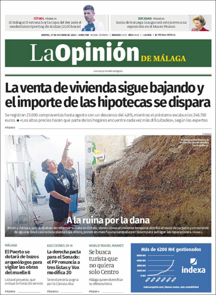 Portada de La Opinión de Málaga (Espa&ntilde;a)