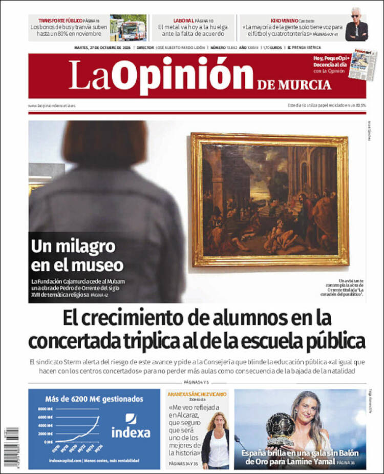 Portada de La Opinión de Murcia (Espa&ntilde;a)