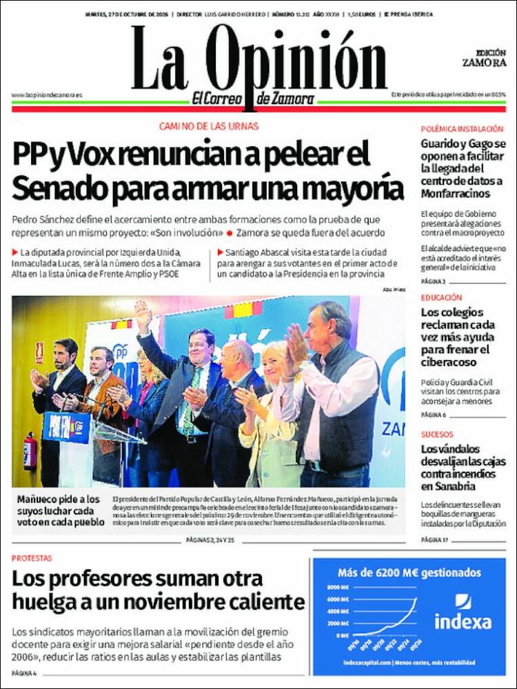 Portada de La Opinión - El Correo de Zamora (Spain)