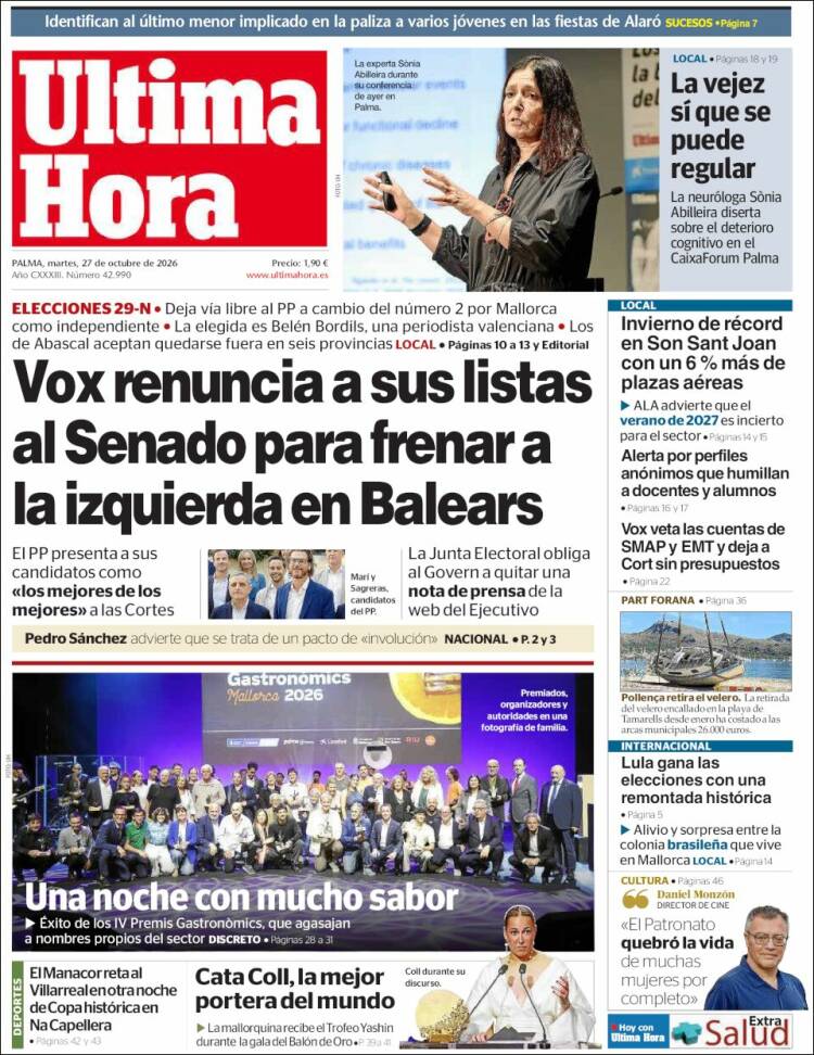 Portada de Última Hora (Spain)