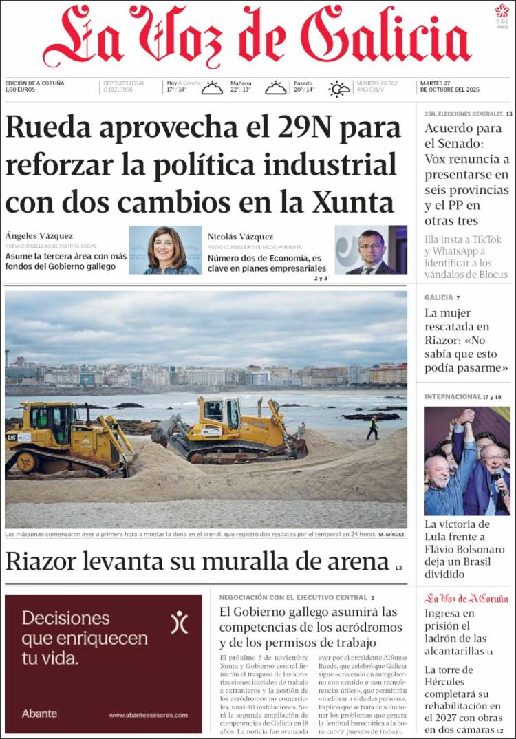 Portada de La Voz de Galicia (Spain)
