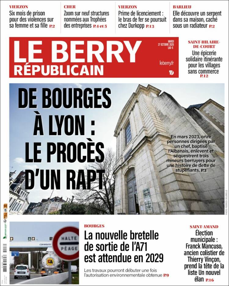 Portada de Berry Republicain (Francia)