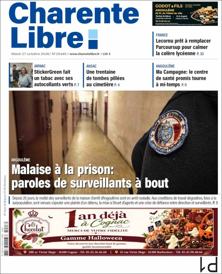 Portada de Charente Libre (Francia)