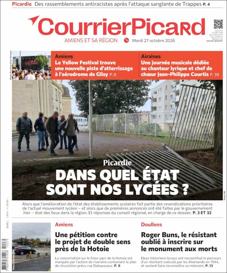 Portada de Courrier Picard (Francia)
