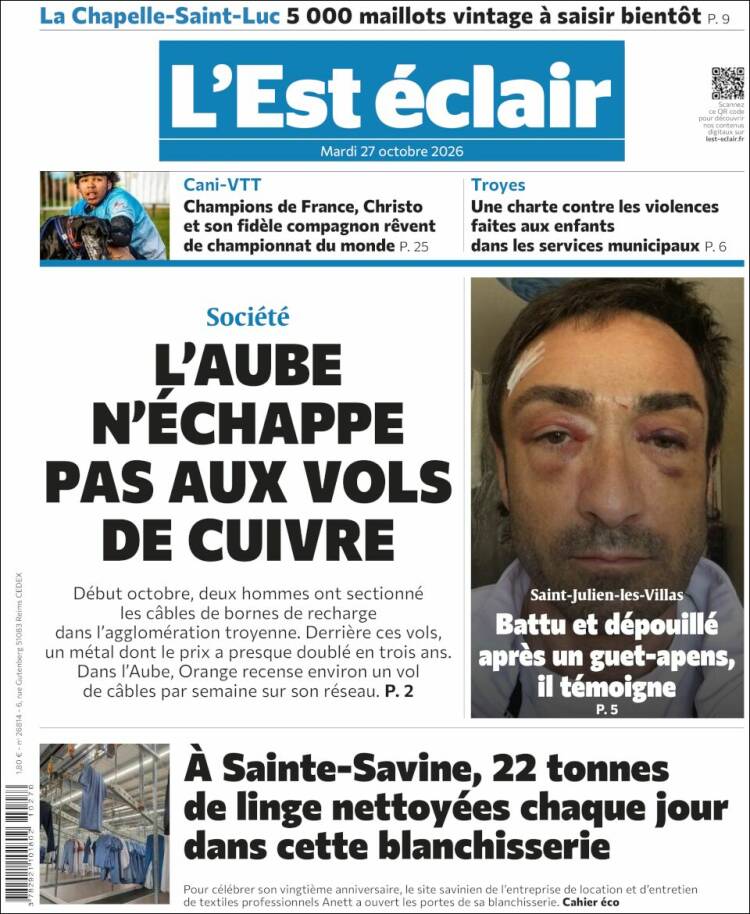 Portada de L'Est Eclair (France)