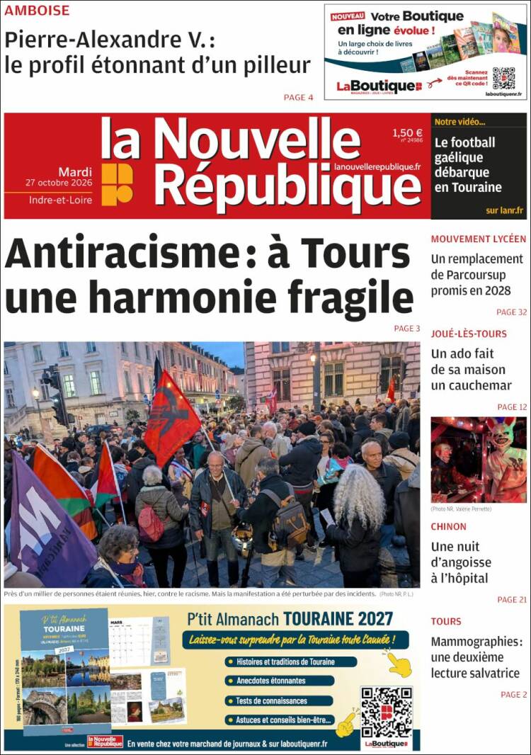 Portada de La Nouvelle Republique (France)
