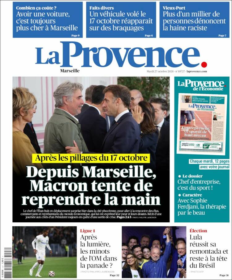 Portada de La Provence (Francia)