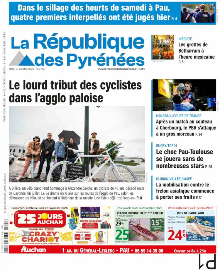 Portada de La République des Pyrénées (Francia)