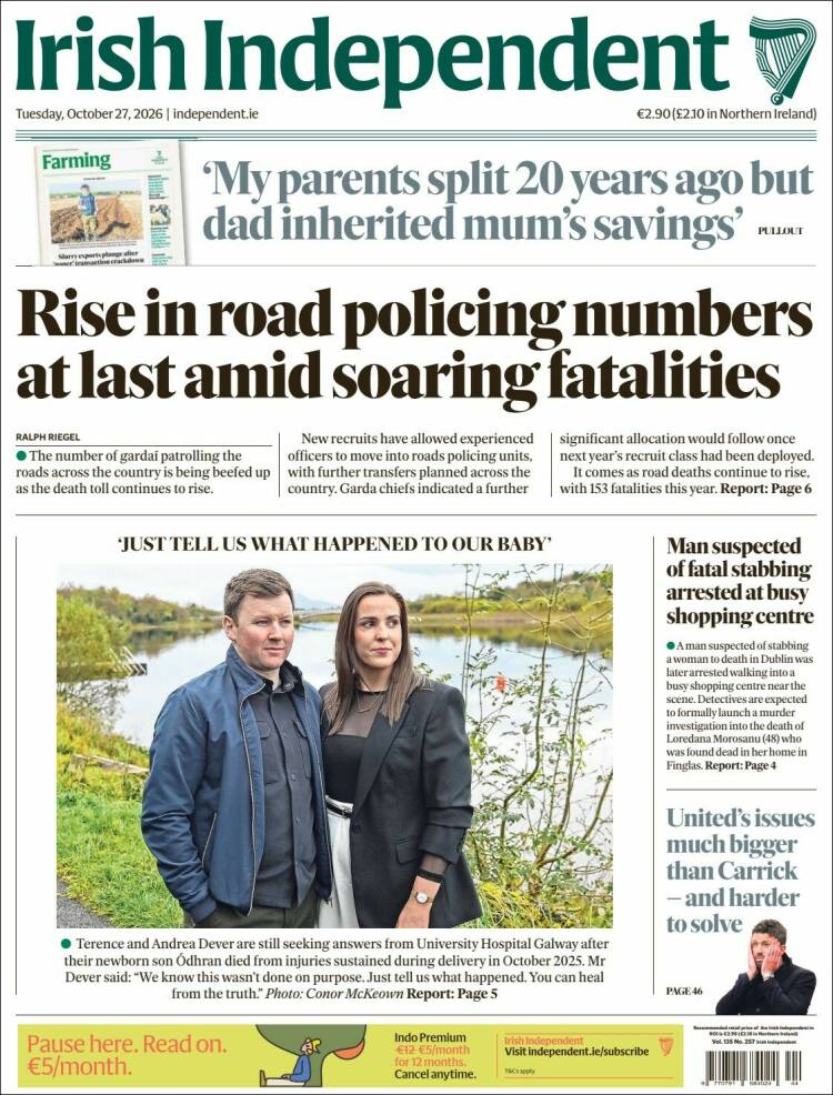 Portada de Irish Independent (Ireland)