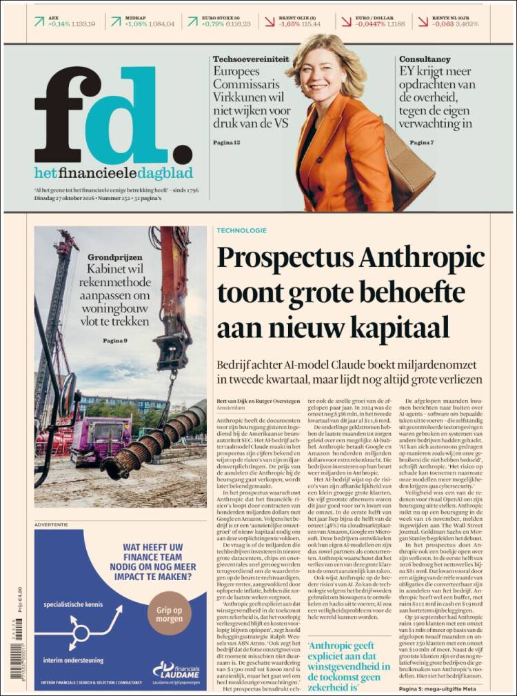 Portada de Het Financieele Dagblad (Netherlands)