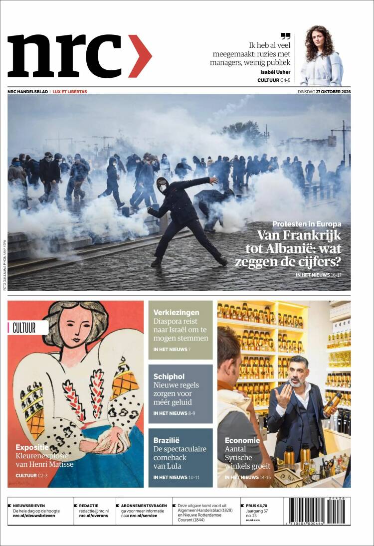 Portada de NRC Handelsblad (Pa&iacute;ses Bajos)