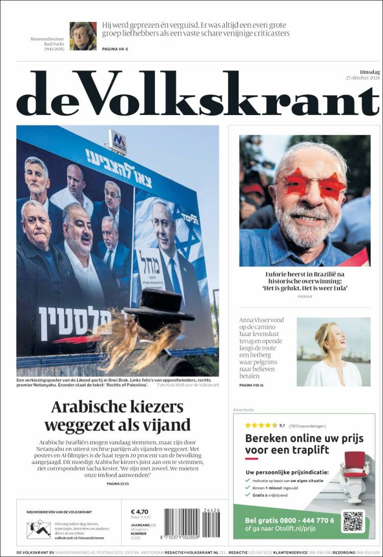 Portada de De Volkskrant (Netherlands)