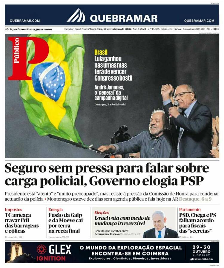 Portada de Público (Portugal)