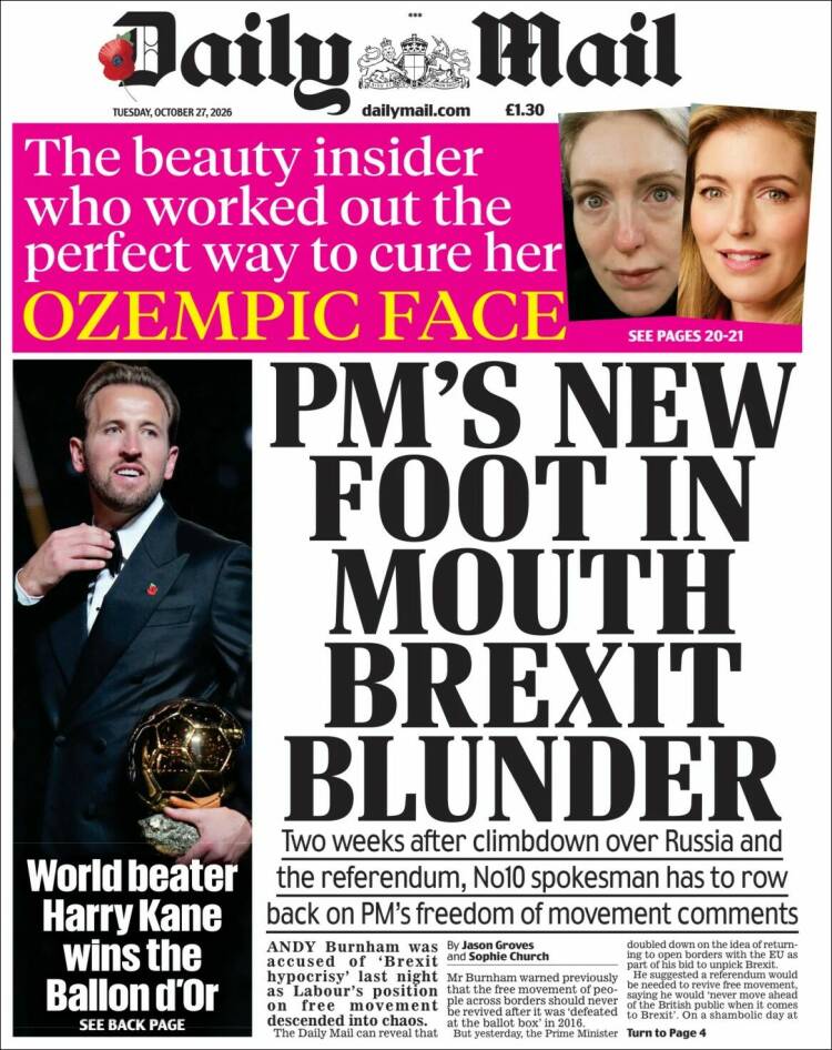 Portada de Daily Mail (United Kingdom)