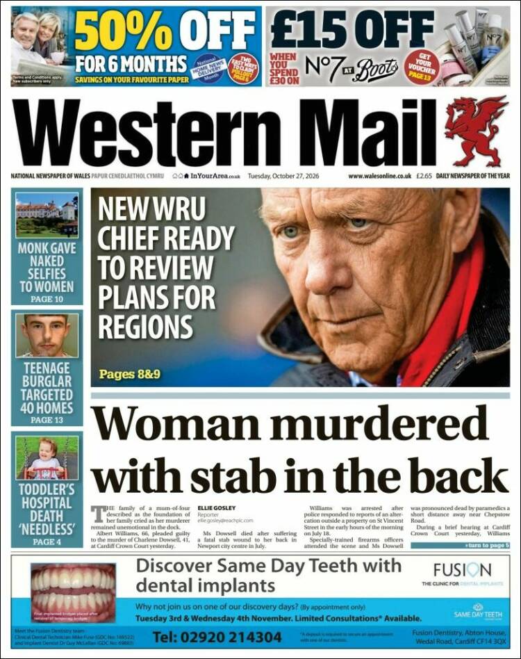 Portada de Western Mail (United Kingdom)
