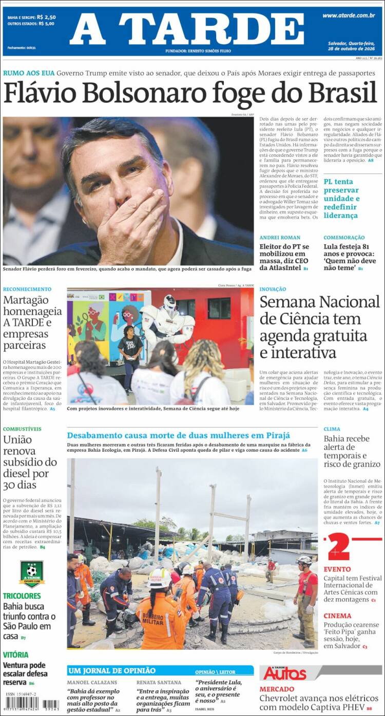 Portada de Diário A Tarde (Brasil)