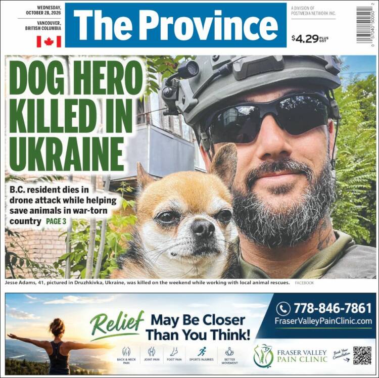 Portada de The Province (Canad&aacute;)
