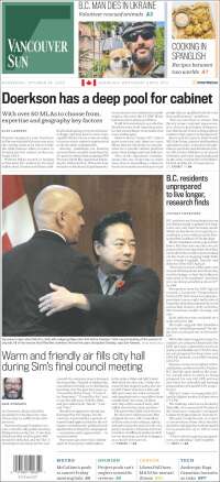 Portada de The Vancouver Sun (Canad&aacute;)