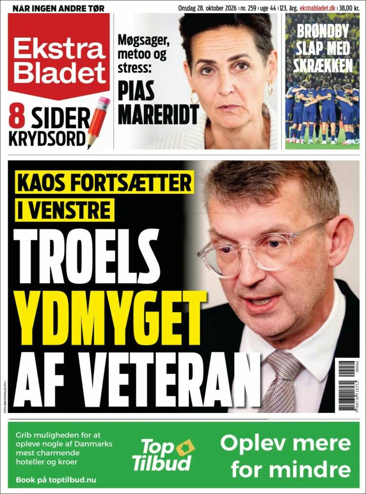 Portada de Ekstra Bladet (Dinamarca)