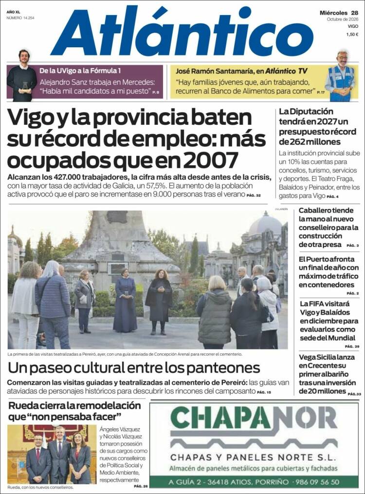 Portada de Atlántico Diario (Spain)